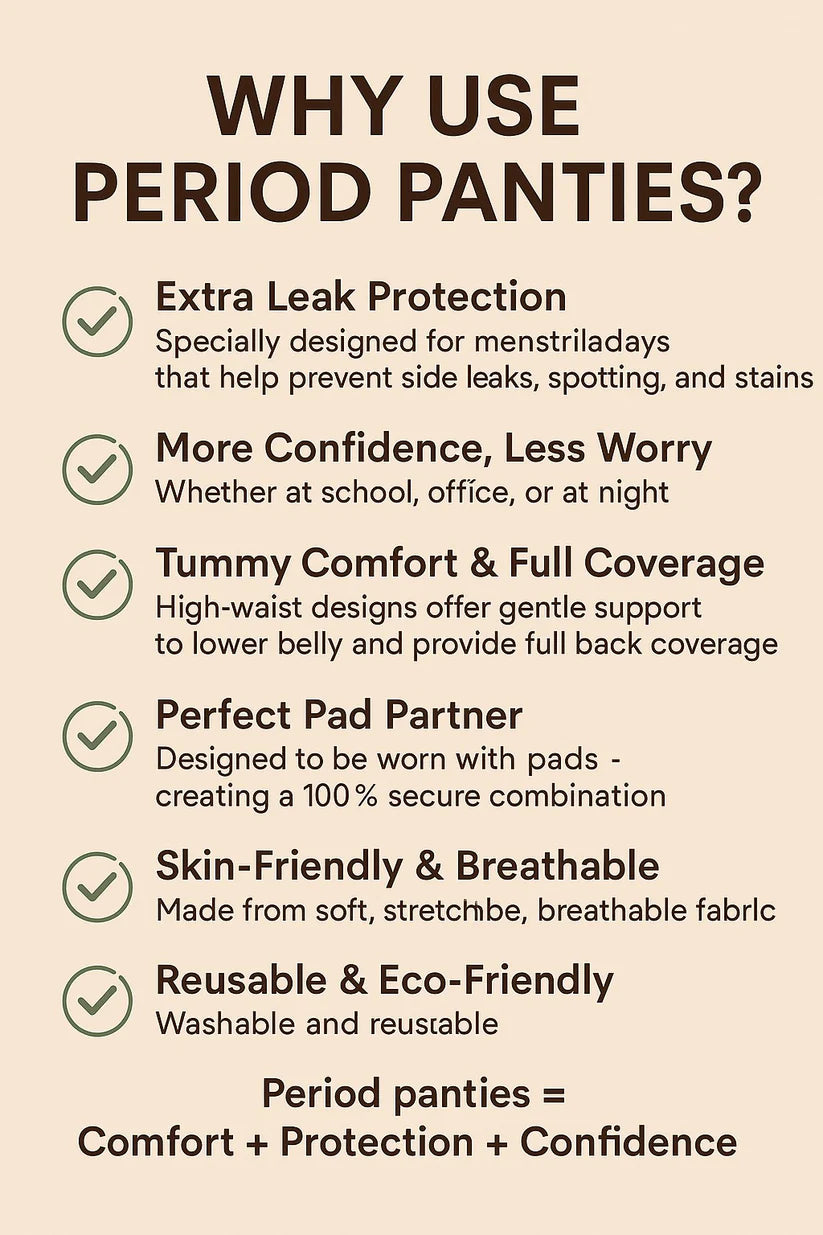 Pack of 3 – High-Waist Seamless Leak-Proof Period Panties